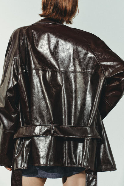 LONG SLEEVE LEATHER JACKET
