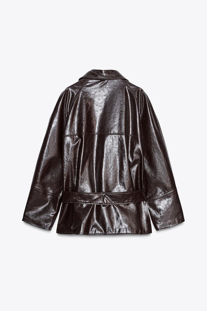 LONG SLEEVE LEATHER JACKET