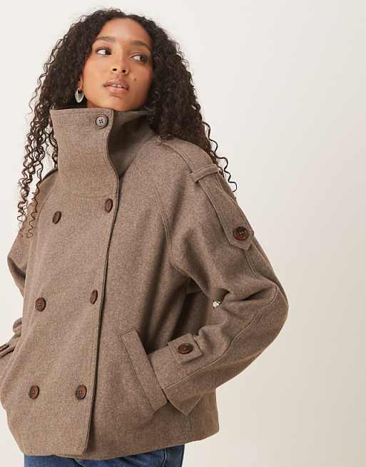 Brown Wool Oversized Jacket