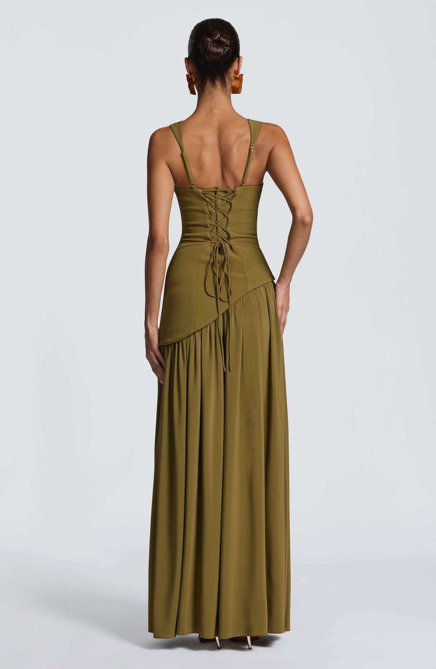 DEEP OLIVE MAXI DRESS GOWN